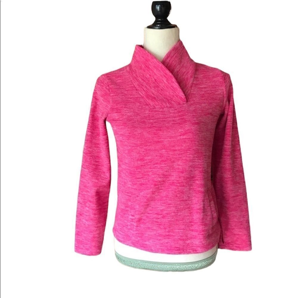 ATHLETIC Works velour top pink size l junior Barbie core EUC
